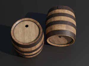 Old navy barrels texture variations 3D Model