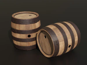 Old navy barrels texture variations 3D Model