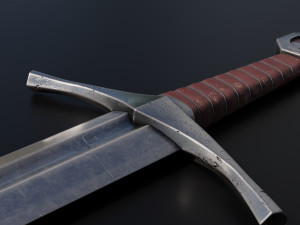 Templar Knight Sword with scabbard 3D 모델