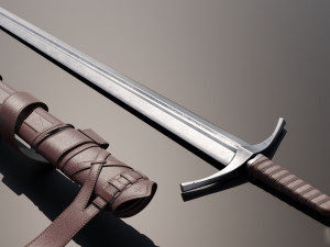 Templar Knight Sword with scabbard 3D 모델