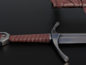 Templar Knight Sword with scabbard 3D 모델