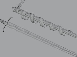 Templar Knight Sword with scabbard 3D 모델