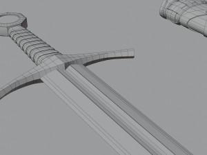 Templar Knight Sword with scabbard 3D 모델