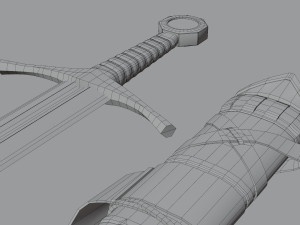Templar Knight Sword with scabbard 3D 모델