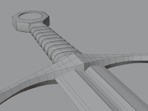 Templar Knight Sword with scabbard 3D 모델