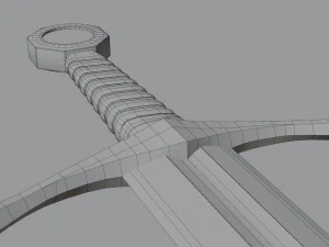 Templar Knight Sword with scabbard 3D Model
