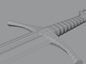 Templar Knight Sword with scabbard 3D 모델