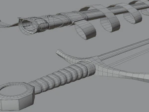 Templar Knight Sword with scabbard 3D Model