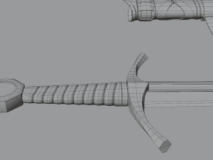Templar Knight Sword with scabbard 3D 모델