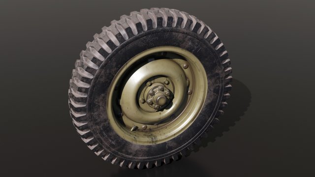 Jeep Willys wheel 3D Модель .c4d .max .obj .3ds .fbx .stl .blend 