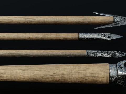 Medieval arrows for a crossbow 3D Model