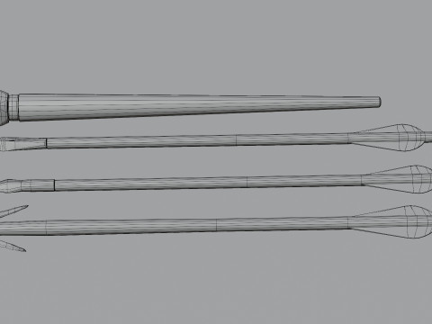 Medieval arrows for a crossbow 3D Model