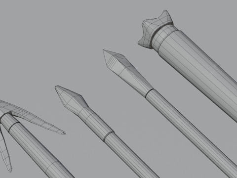 Medieval arrows for a crossbow 3D Model