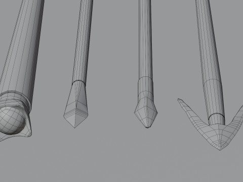 Medieval arrows for a crossbow 3D Model