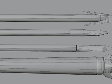 Medieval arrows for a crossbow 3D Model