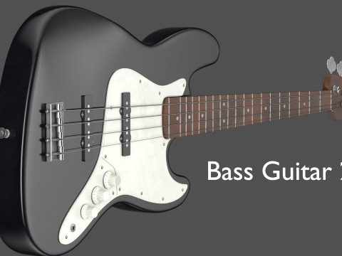 Black Bass Guitar 3D 模型
