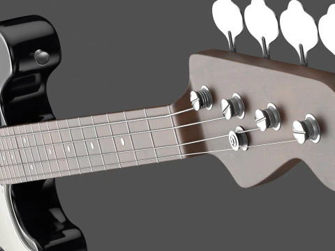 Black Bass Guitar 3D Model