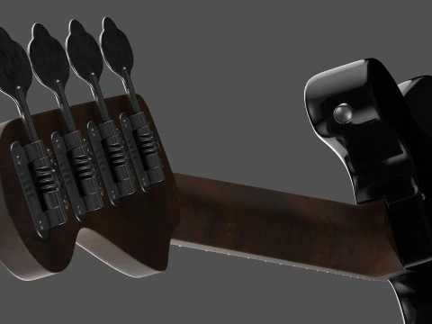 Black Bass Guitar 3D Model