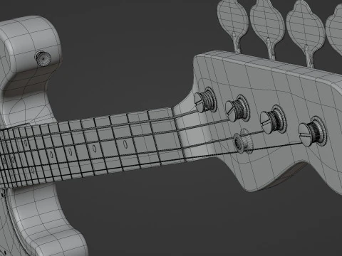 Black Bass Guitar 3D Model
