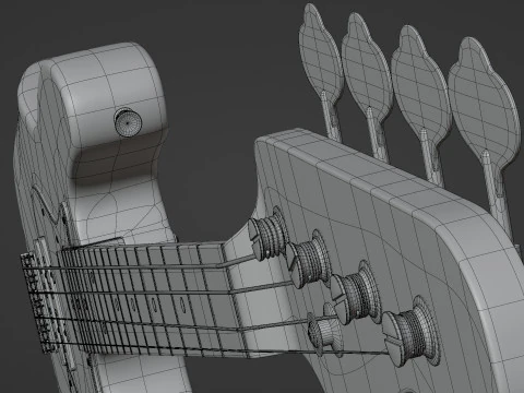 Black Bass Guitar 3D Model