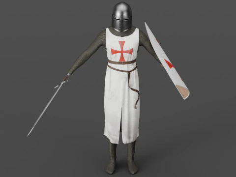 テンプル騎士団の騎士の布 3Dモデル