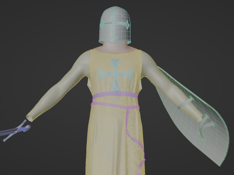 Templar knight cloth 3D 모델