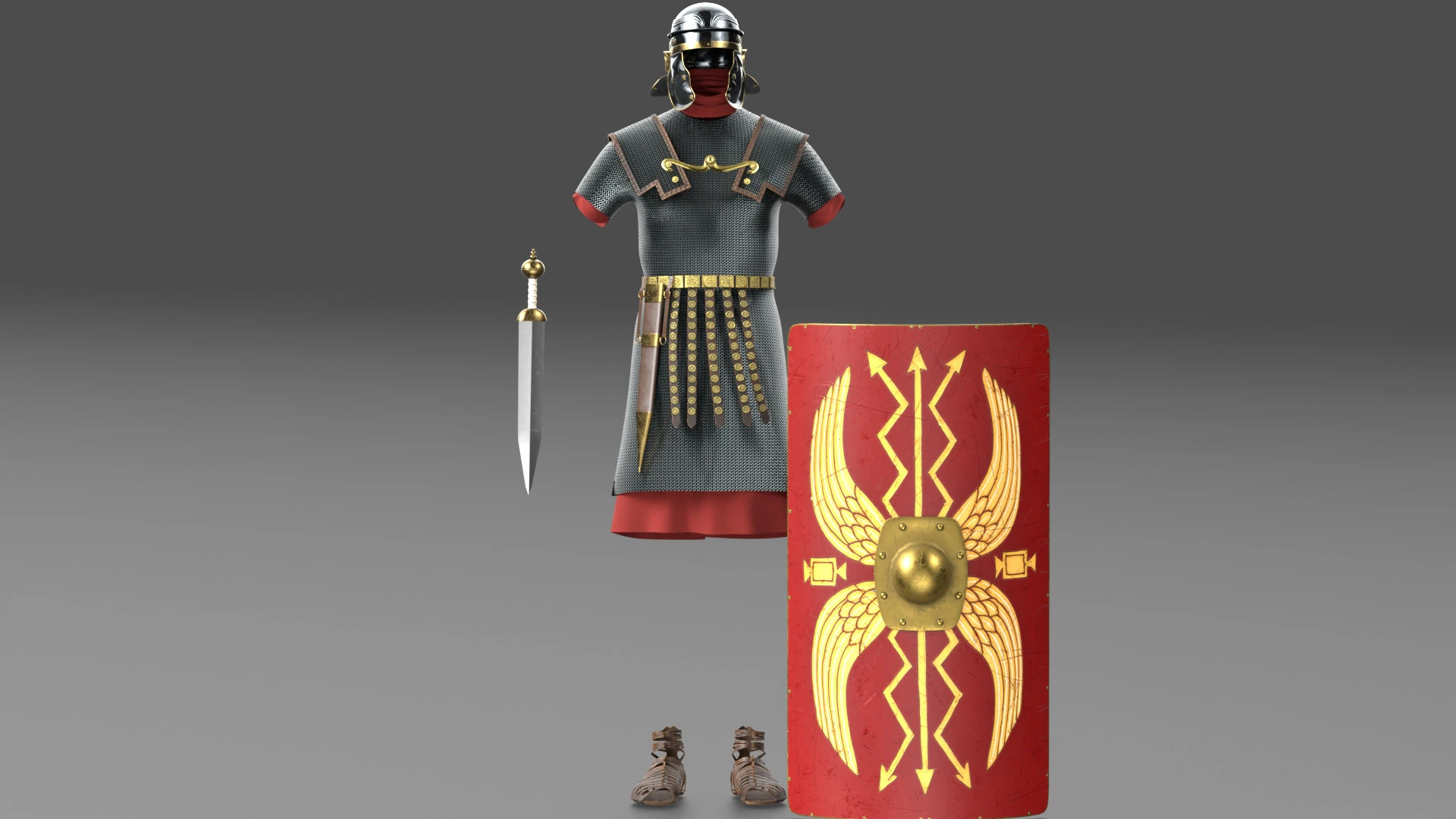 Roman legionary cloth 3D Model .c4d .max .obj .3ds .fbx .stl .blend 