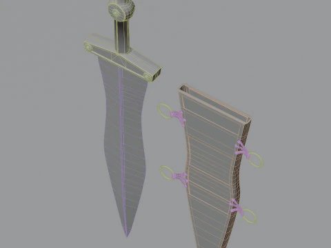 Roman Dagger 3D Model