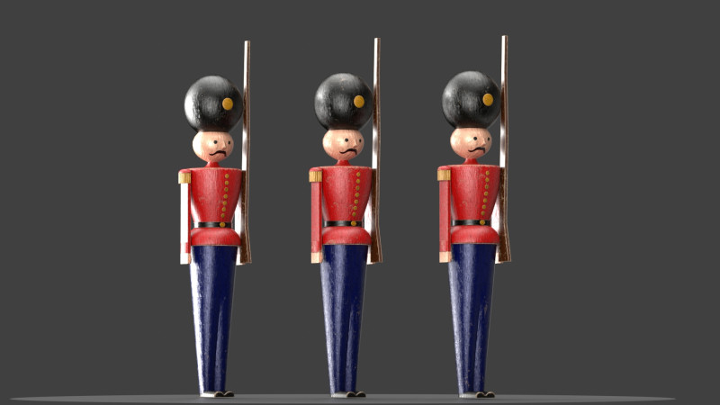 Wooden soldier toy 3D Model .c4d .max .obj .3ds .fbx .stl .blend