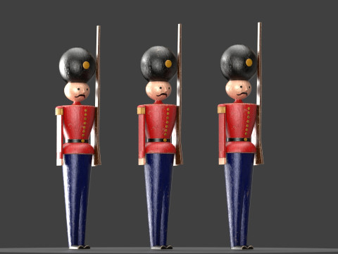 Wooden soldier toy 3D 模型