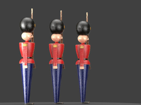 Wooden soldier toy 3D Model