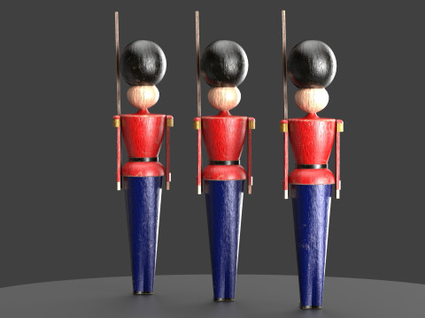Wooden soldier toy 3D Model