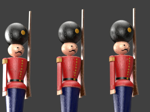 Wooden soldier toy 3D Model