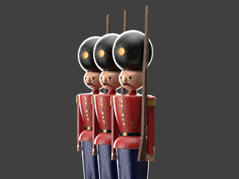 Wooden soldier toy 3D Model