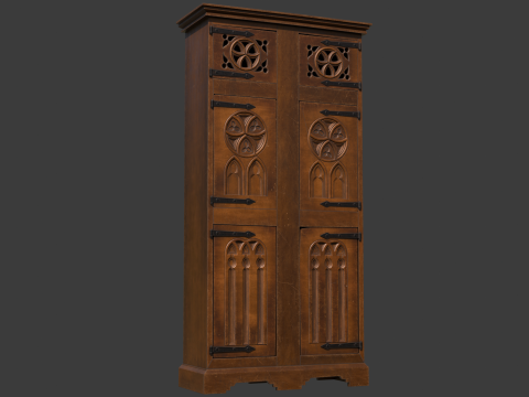 Medieval Gothic Wardrobe 3D Modell