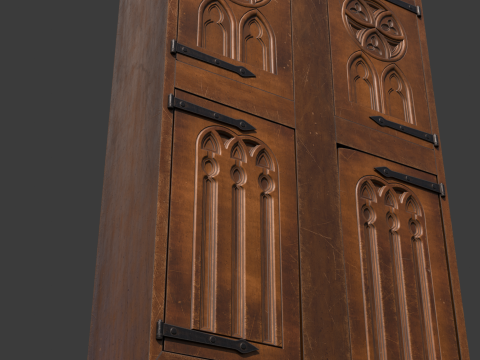 Medieval Gothic Wardrobe 3D Modell