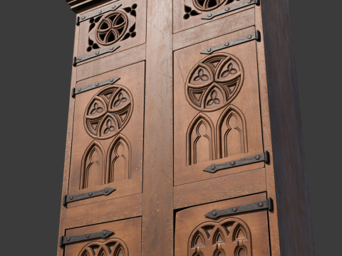 Medieval Gothic Wardrobe 3D Modell