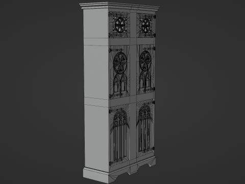 Medieval Gothic Wardrobe 3D Modell