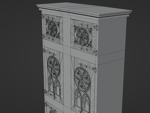 Medieval Gothic Wardrobe 3D Modell