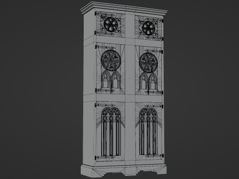 Medieval Gothic Wardrobe 3D Modell