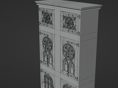 Medieval Gothic Wardrobe 3D Modell
