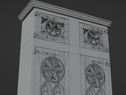 Medieval Gothic Wardrobe 3D Modell