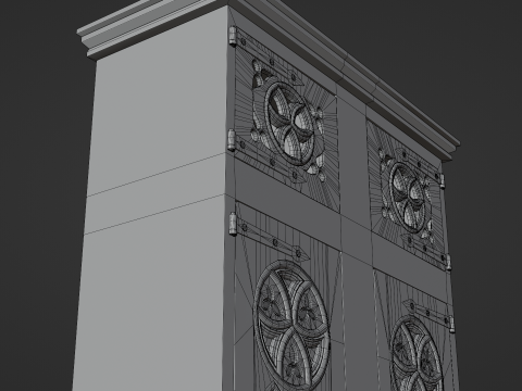 Medieval Gothic Wardrobe 3D Modell
