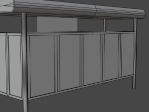 Rusty Bus Station 3D Model