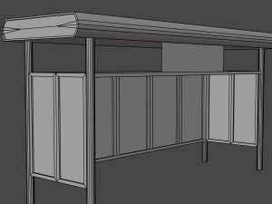 Rusty Bus Station 3D Model