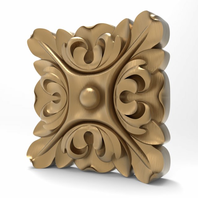 Square Rosette 003 102x102x19 3D Model .c4d .max .obj .3ds .fbx .stl .blend 