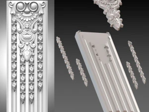 기둥 장식 001 파푸아 3D 모델