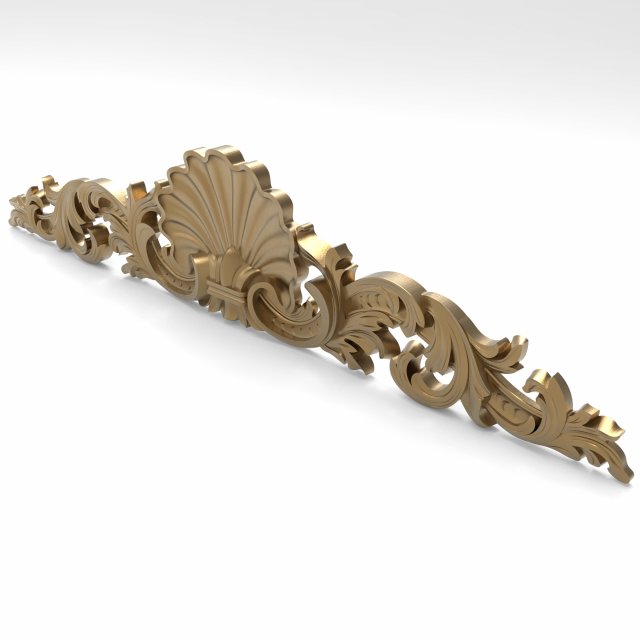 Carved ornamental 006 842x178x20 3D Model .c4d .max .obj .3ds .fbx .stl .blend 