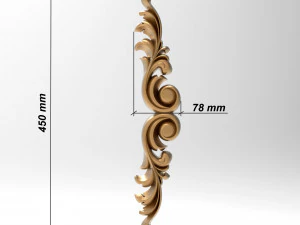 Carved ornamental 009 450x78x20 3D Model