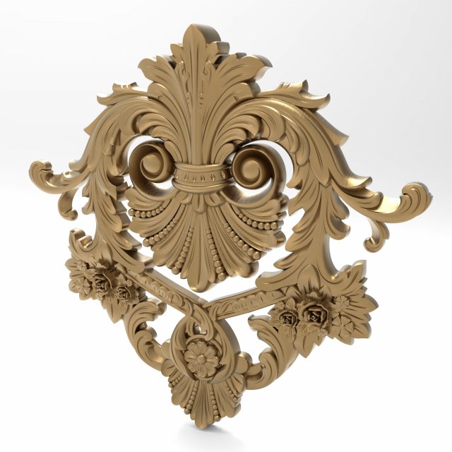 Carved ornamental 011 367x352x25 3D 模型 .c4d .max .obj .3ds .fbx .stl .blend 